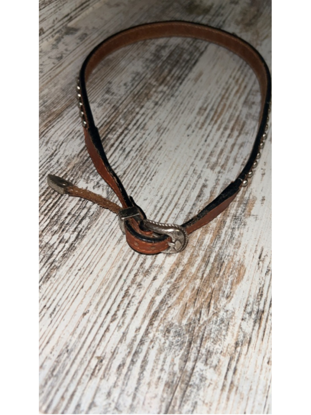 Women's Unbranded Studded Leather Belt One Size Brown Black